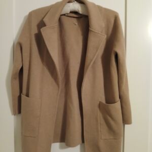 Women's Camel Open-Front Coat